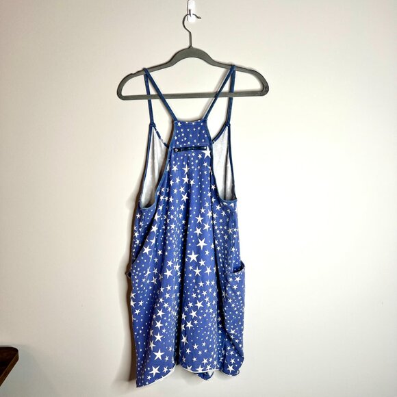 Free People Movement Star Print Romper Blue/White 4th of July Granola Girl Boho - Picture 7 of 9